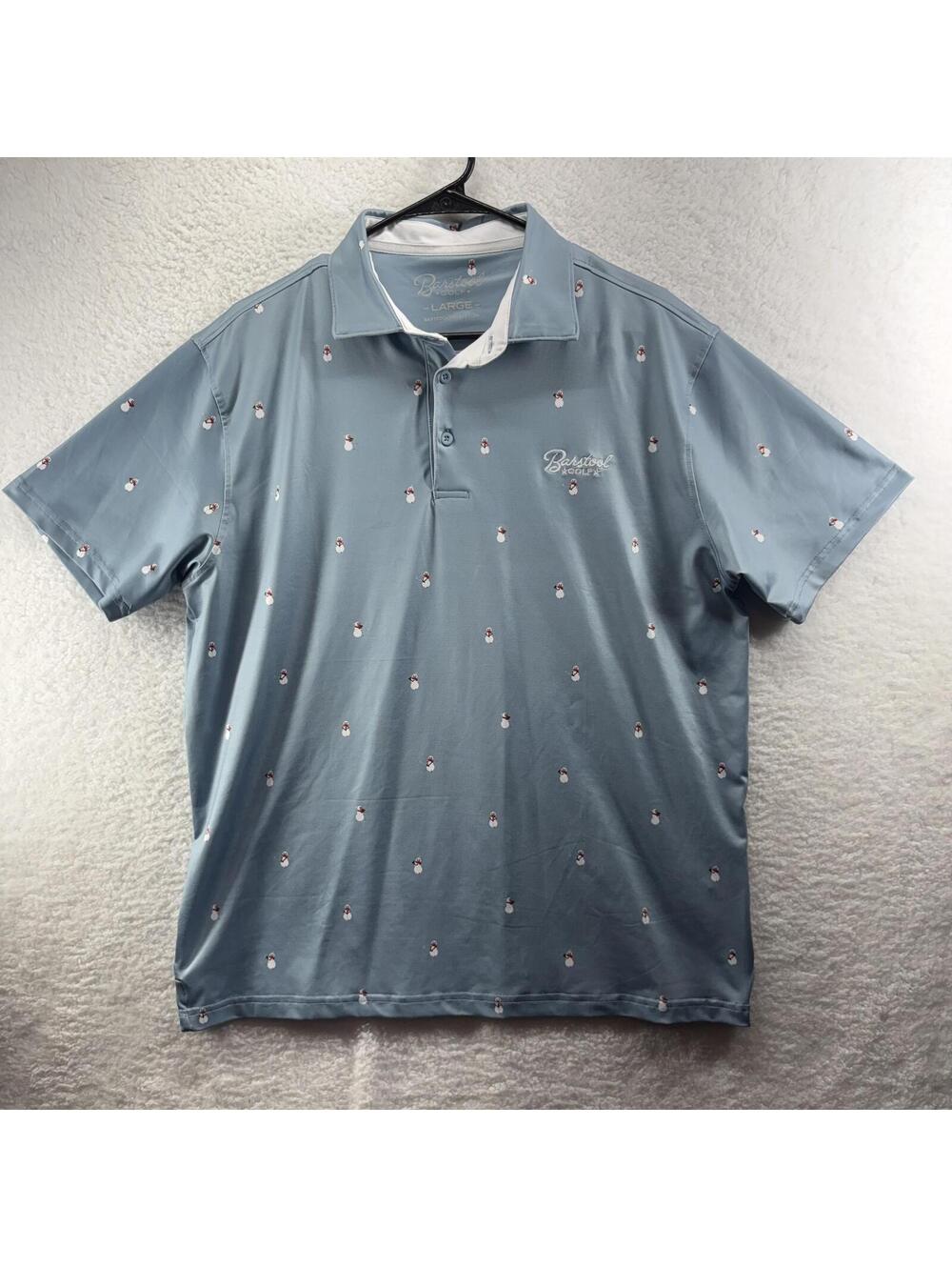 Barstool Sports Golf Performance Polo Mens Large AOP Snowman - Picture 2 of 4
